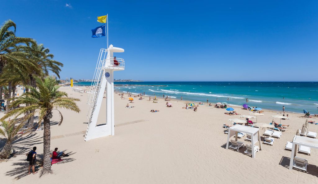 Alicante beach. Playa del Postiguet